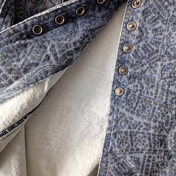 Vertigo Paris Designer Denim Jacket & Flared Pants Set – Grey Metallic Size M - Picture 9 of 12